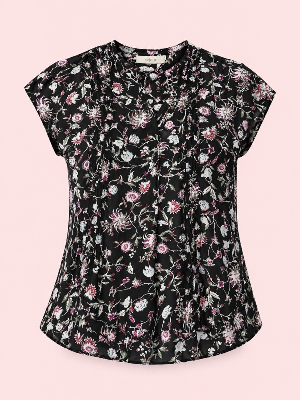 Sejour Botanical Floral V-Neck Blouse